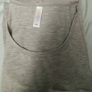 💚Lularoe Lynnae long sleeve tee heathered gray 3x